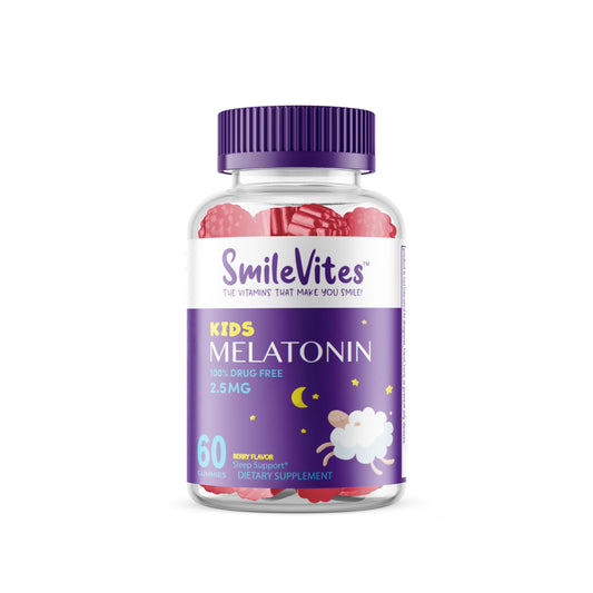 SmileVites Children's Melatonin Gummies bottle with 60 count