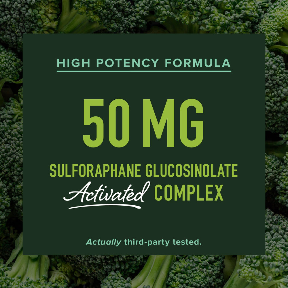 SMNutrition broccoli sprouts pack highlights glucoraphanin for overall support.