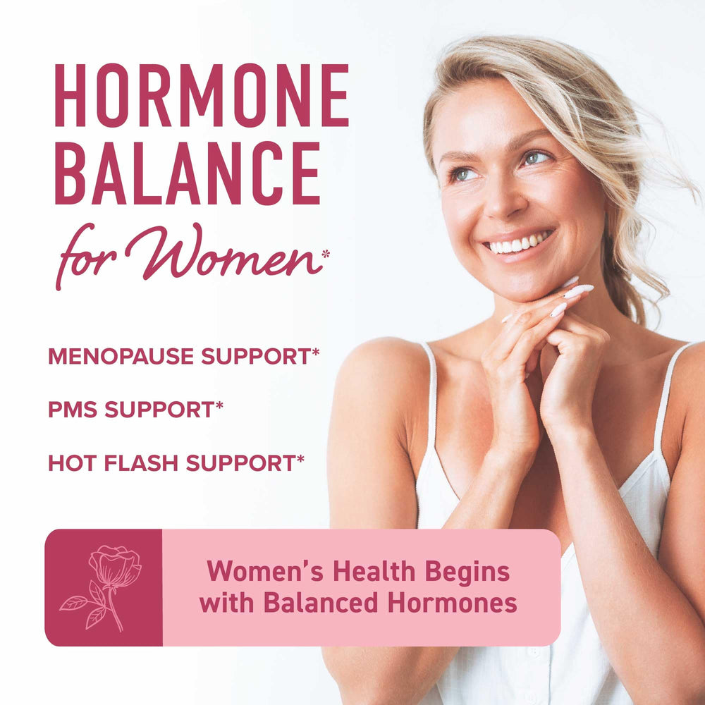 SMNutrition Hormone Balance Liquid Drops chasteberry image suggests PMS cycle support.