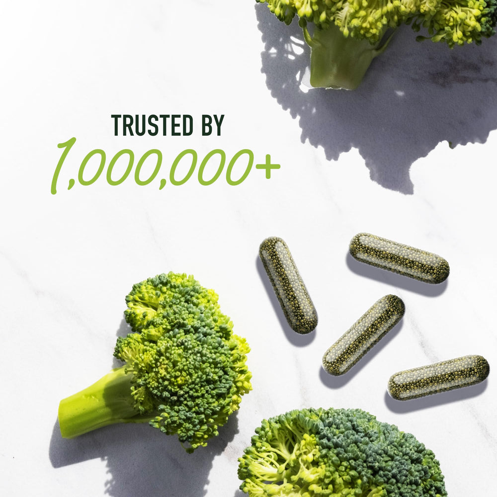 SMNutrition capsule detail image shows non-GMO and allergen-free formulation.