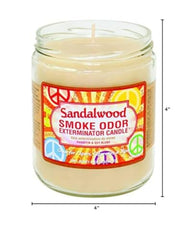 Sandalwood Smoke Odor Exterminator candle packaging with label