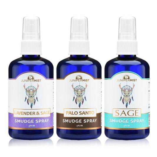 Smudge Spray Gift Set packaging with three 4oz bottles