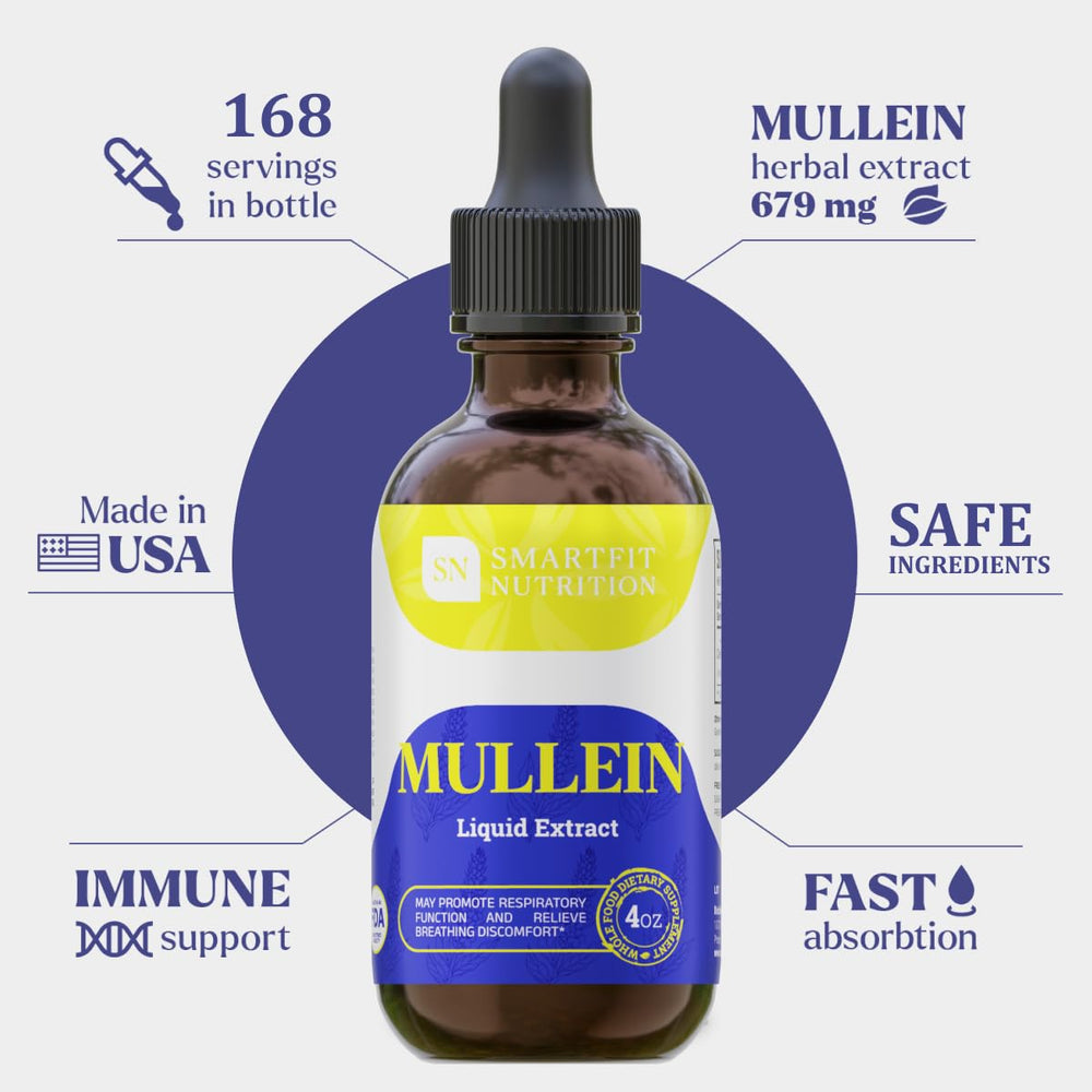 Ingredients and supplement facts label for Mullein Drops