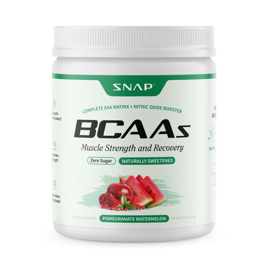 Snap BCAA Powder Watermelon flavor bottle with 30 servings