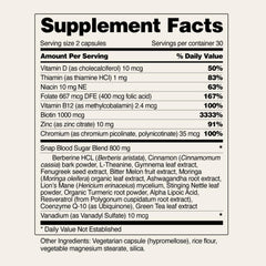 Snap Supplements Blood Sugar Blend bottle cap closeup for reliability.