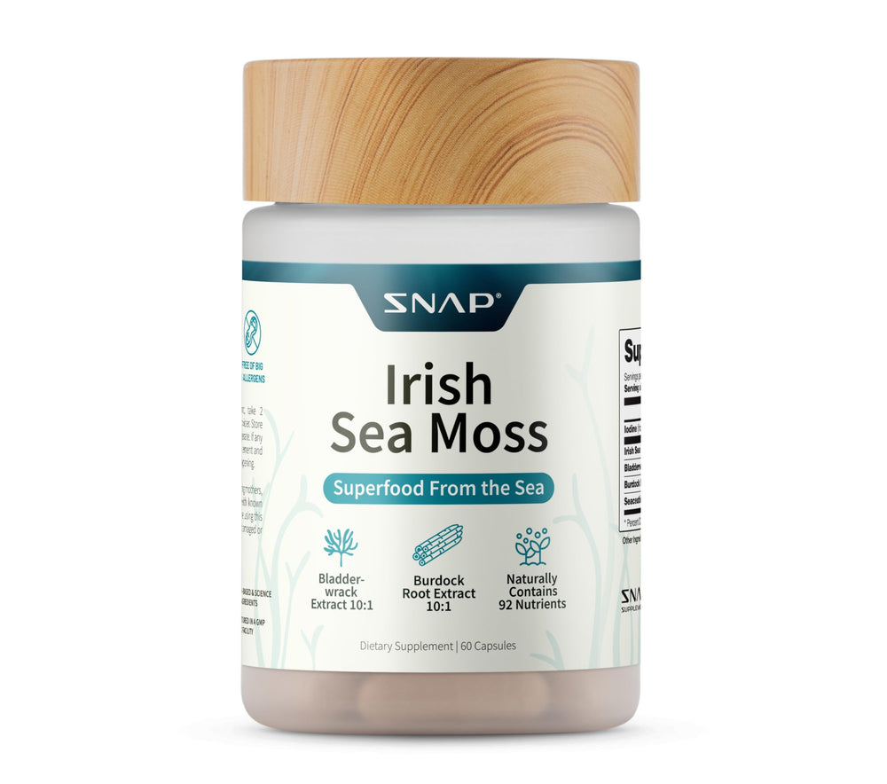 Irish sea moss capsules with bladderwrack ingredients