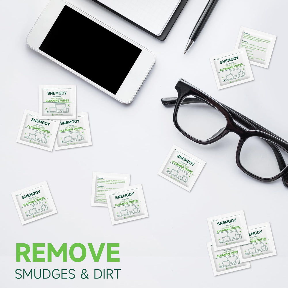 Individually wrapped pre-moistened lens wipes