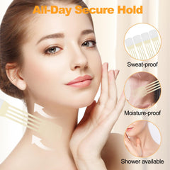 Snifflink neck lift tape with invisible adhesive on skin
