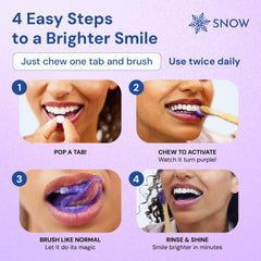 Minty lather from SNOW purple whitening toothpaste tablets
