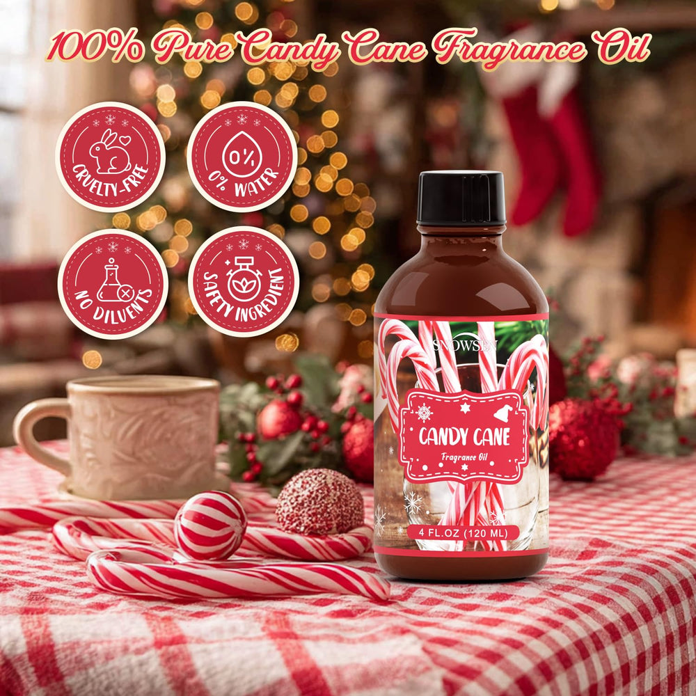 DIY candle making with candy cane essential oil fragrance