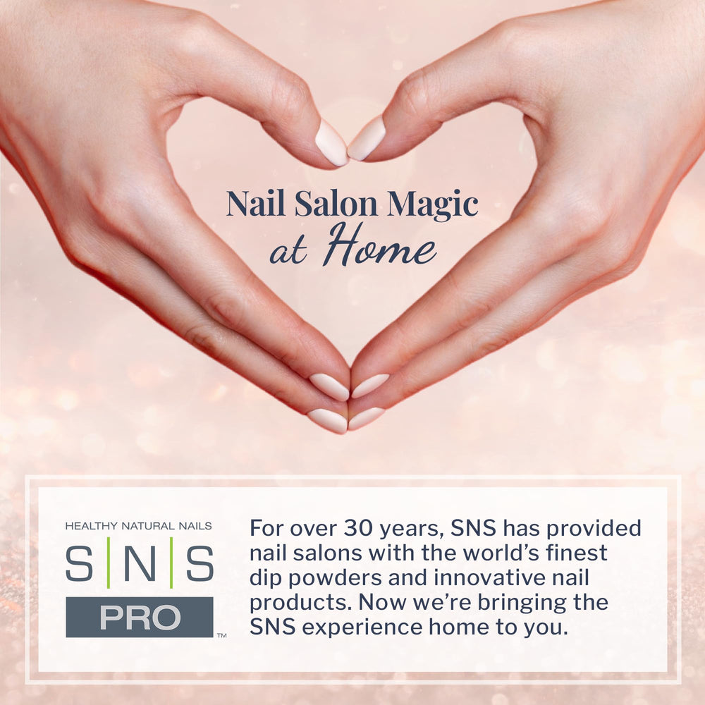 SNS Dip Base Coat bottle close-up conveys premium salon-quality confidence.