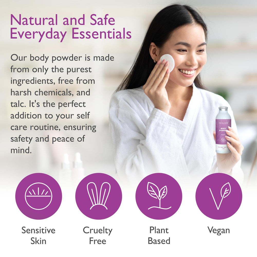 SoCal Suds & Company arrowroot kaolin closeup emphasizes natural moisture absorption.