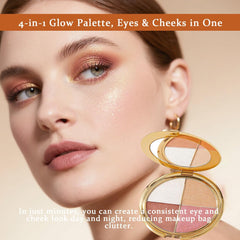 Soelegant Eye and Cheek Palette creates 3D glow on cheekbones for natural dimension.