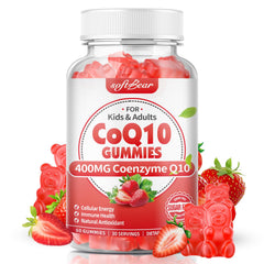 Front view of Softbear CoQ10 Gummies bottle (60-count)