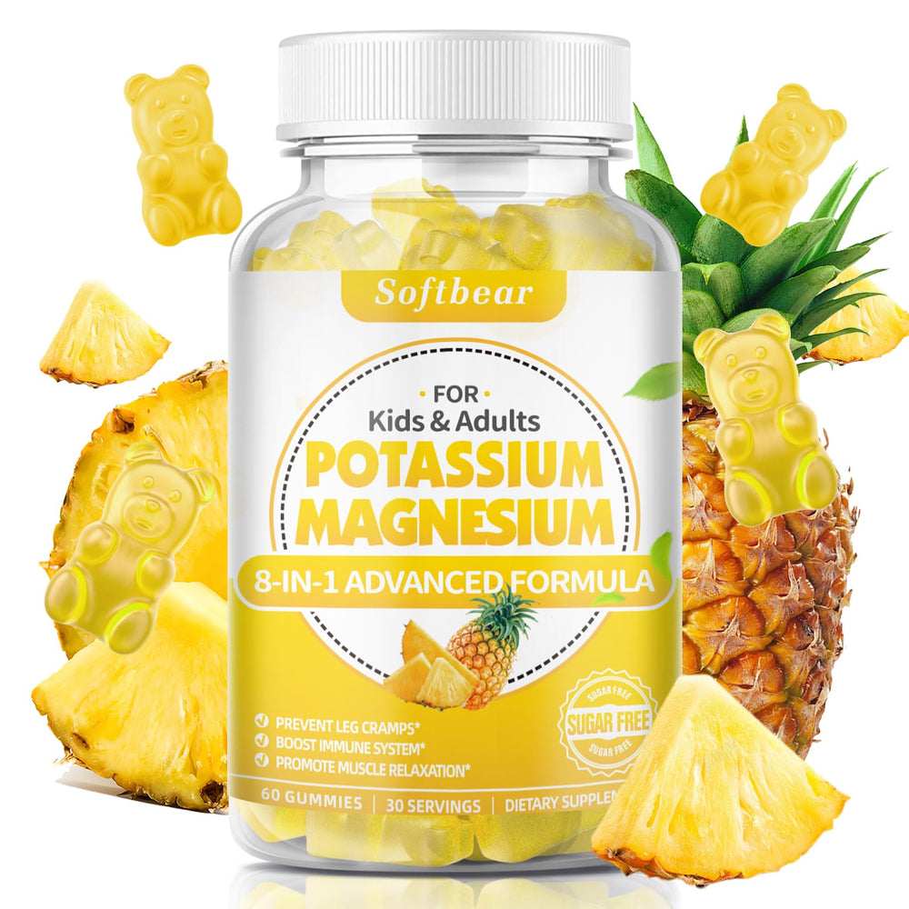 Softbear potassium gummies adults pineapple flavor bottle