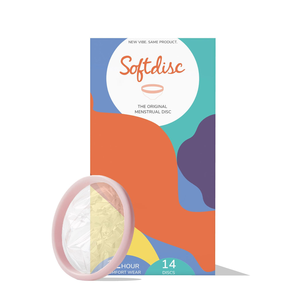 Softdisc packaging demonstrates discreet storage and travel-ready protection.
