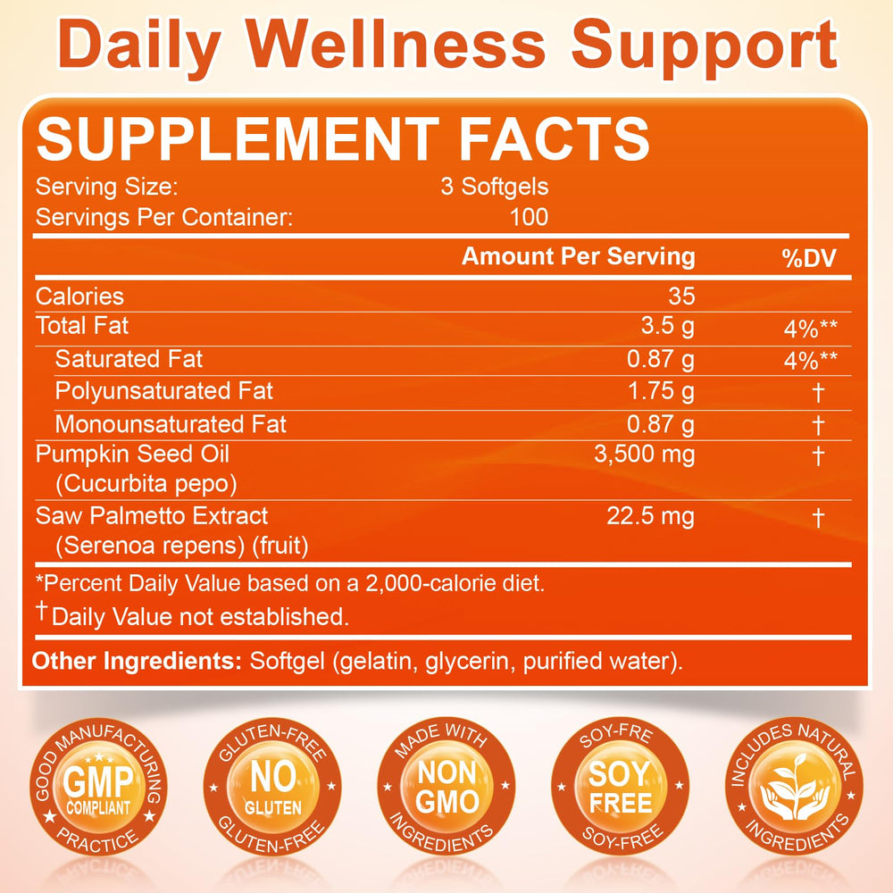100-day supply banner for pumpkin seed oil softgels