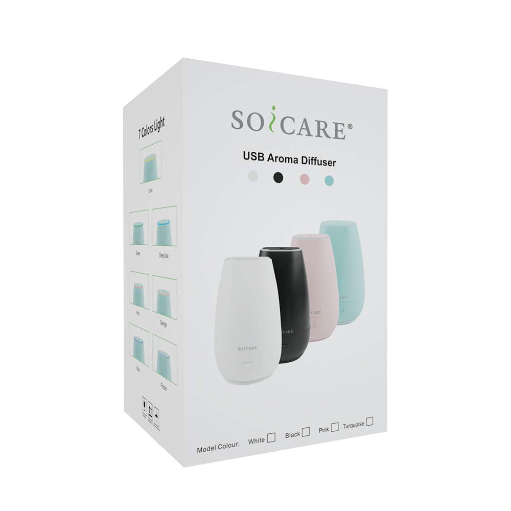 Elegant black SOICARE car diffuser in travel setup