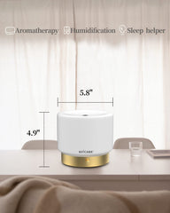 SOICARE diffuser on wood shelf highlighting eco-friendly design and calming scent