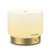 SOICARE glass diffuser with gold base closeup showing elegant design and subtle aroma potential
