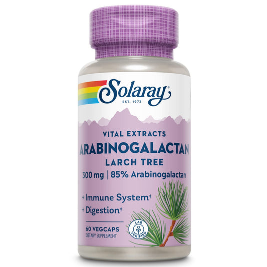SOLARAY Arabinogalactan 300mg vegan capsules bottle label