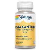 SOLARAY Astaxanthin 4 mg bottle with label on white background.