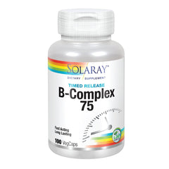 SOLARAY B-Complex 75mg bottle cap and label close-up