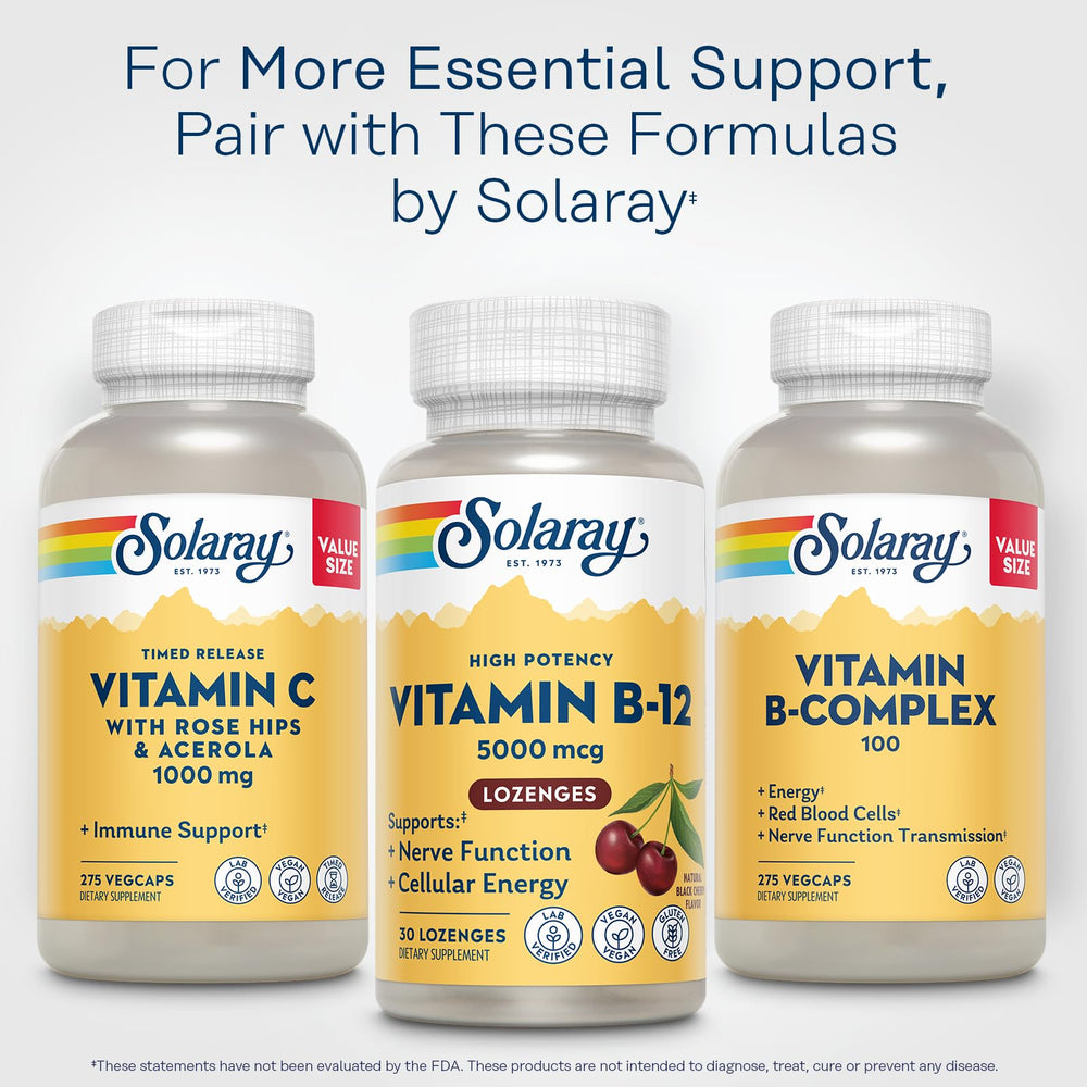 Eco-friendly packaging and bottle for Solaray B12 lozenges