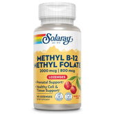 Solaray B-12 + Methyl Folate Lozenges Cherry – front label