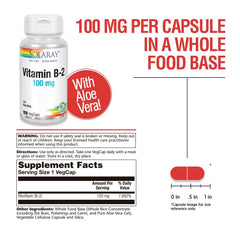 SOLARAY Riboflavin 100 mg supplement facts panel