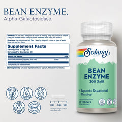 Graphic illustrating digestive enzyme dosage for SOLARAY Bean Enzyme