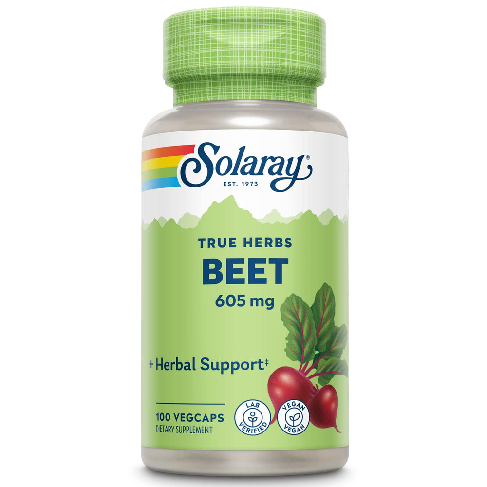 Nutrition facts panel of SOLARAY Beet Root 605mg