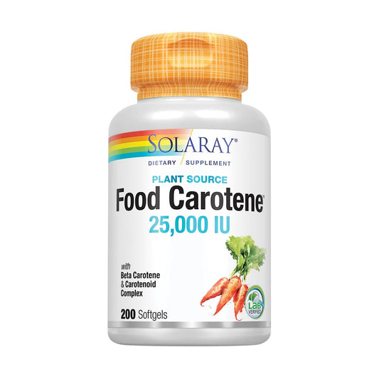 SOLARAY Beta Carotene 25,000 IU plant-sourced Vitamin A and carotenoids ingredients