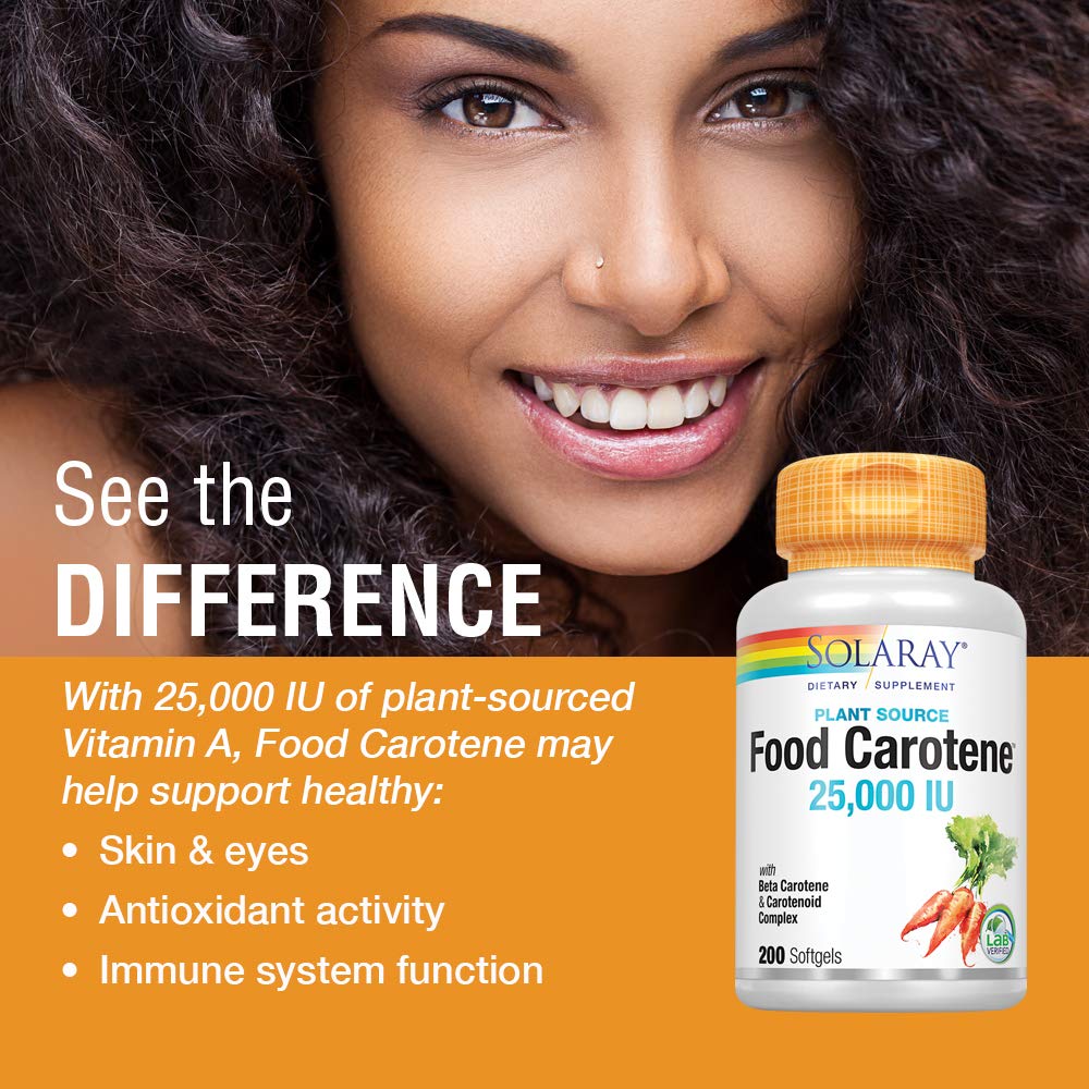 Illustration of benefits for healthy skin and eyes from SOLARAY Beta Carotene