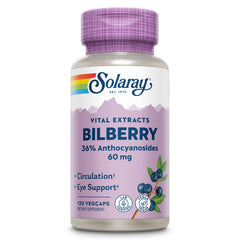 SOLARAY Bilberry extract 60 mg capsules front view