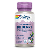 Bottle of SOLARAY Bilberry Extract 160 mg 30 vegan capsules