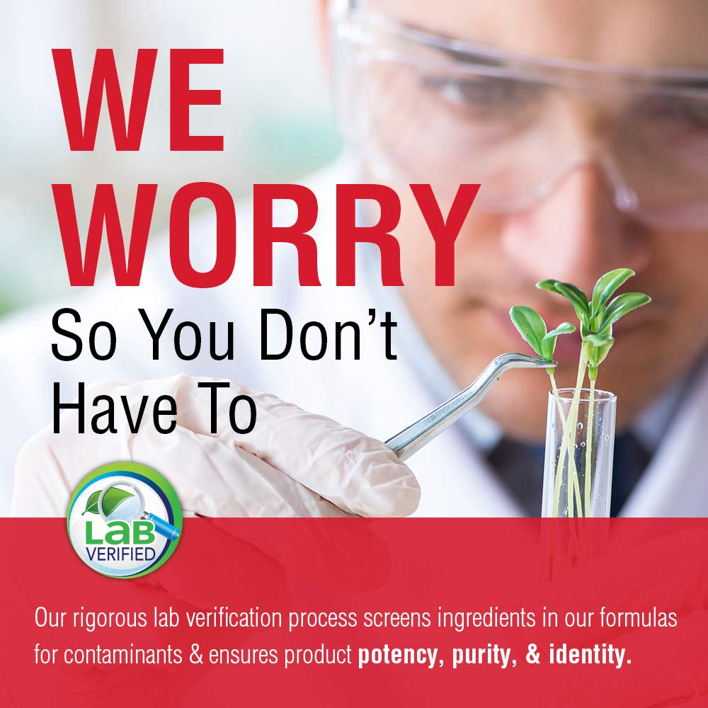 Lab-verified purity and potency badge on the bottle