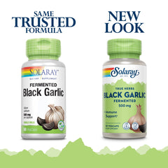 Close-up of SOLARAY Black Garlic 500 mg capsule