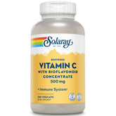 SOLARAY Buffered Vitamin C 500mg bottle with rose hips and acerola cherry