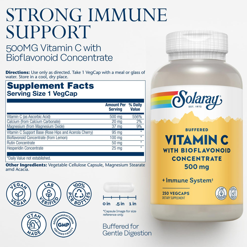 SOLARAY Buffered Vitamin C 500mg bottle front view