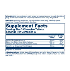 Supplement facts panel highlighting calcium citrate and magnesium citrate