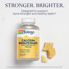 Nutrition Facts and ingredients panel for Solaray Calcium Bisglycinate