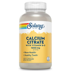 Hero image: Solaray Calcium Citrate 1000mg with Vitamin D3 bottle