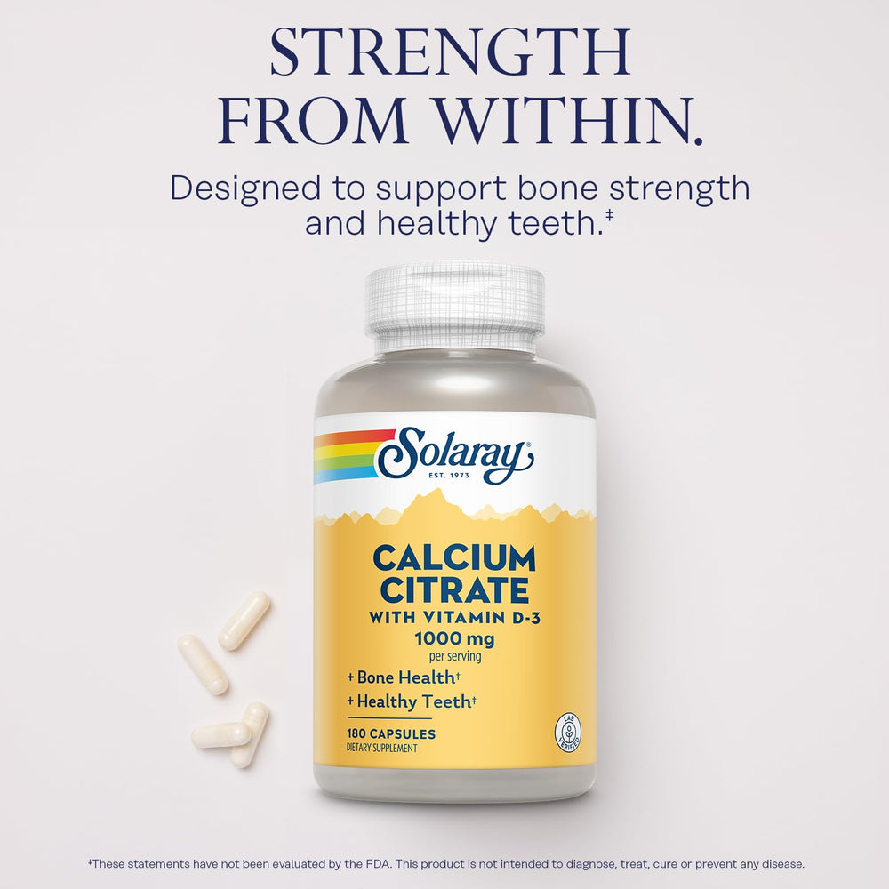 Supplement facts and ingredients for Solaray Calcium Citrate D3