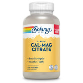 Solaray Calcium Magnesium Citrate 1000mg 1:1 bottle label with 270 vegan capsules