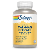 SOLARAY Calcium Magnesium Citrate with D3 and K2 for bone health