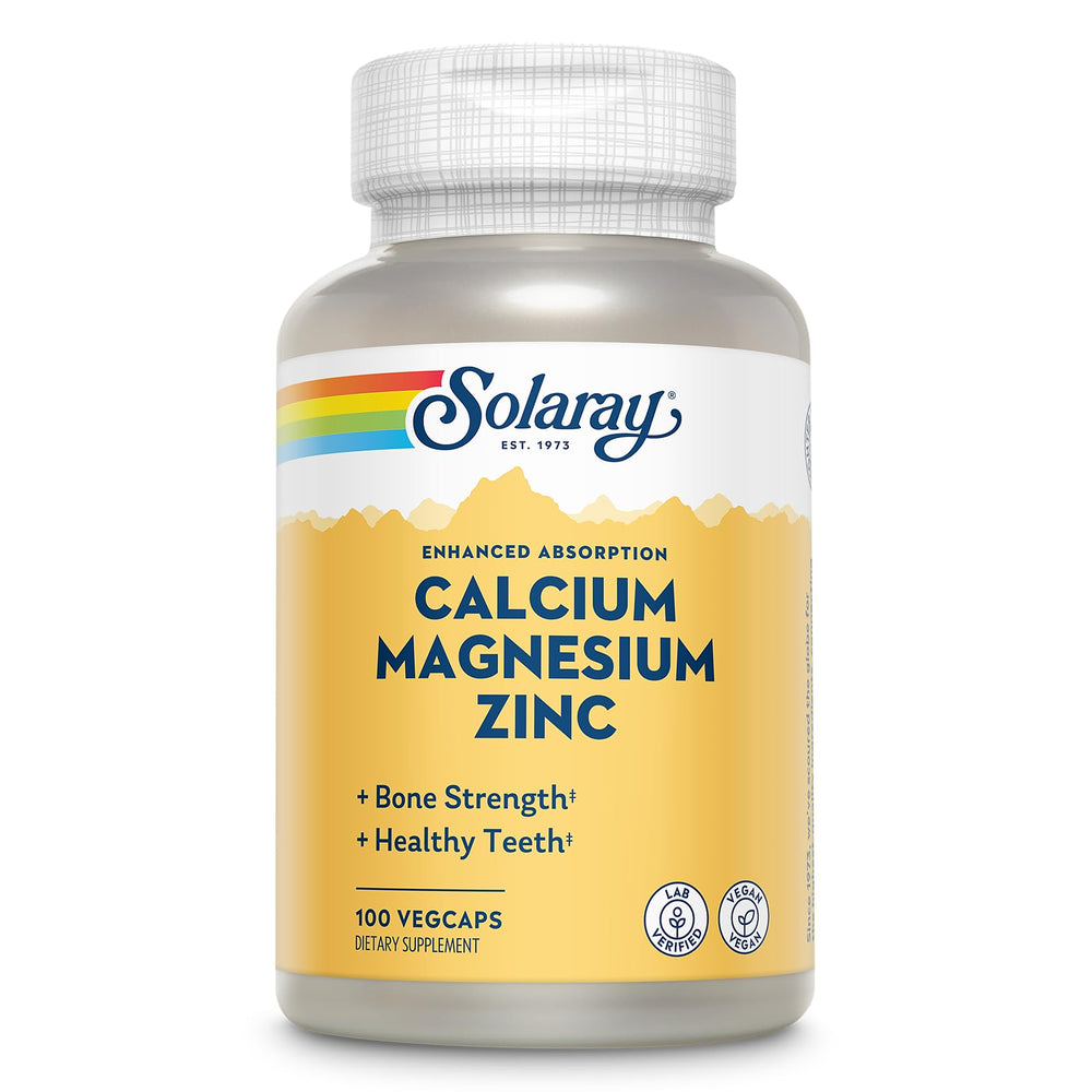 Calcium Magnesium Zinc vegan capsules for bone, muscle and heart support