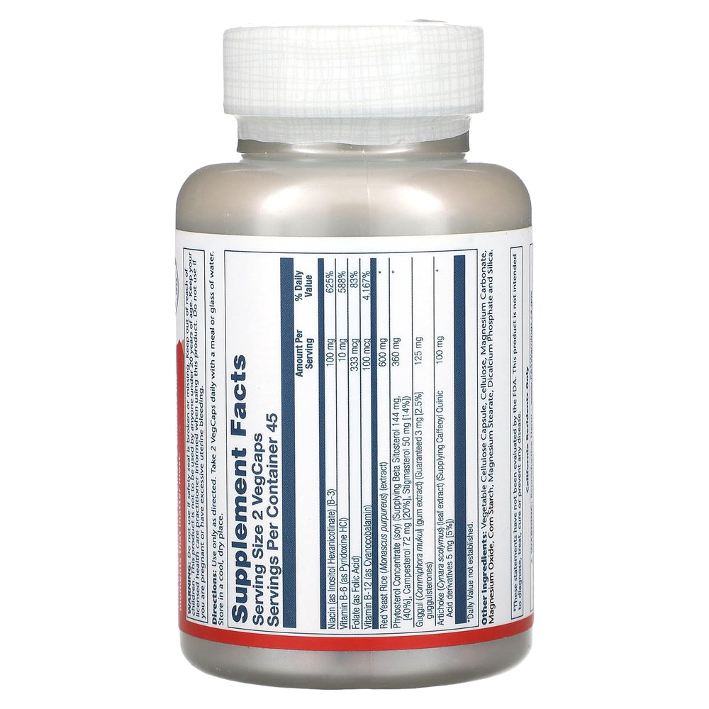 Close-up of SOLARAY CardioComplete ingredients including Red Yeast Rice, Guggul & Artichoke Extracts