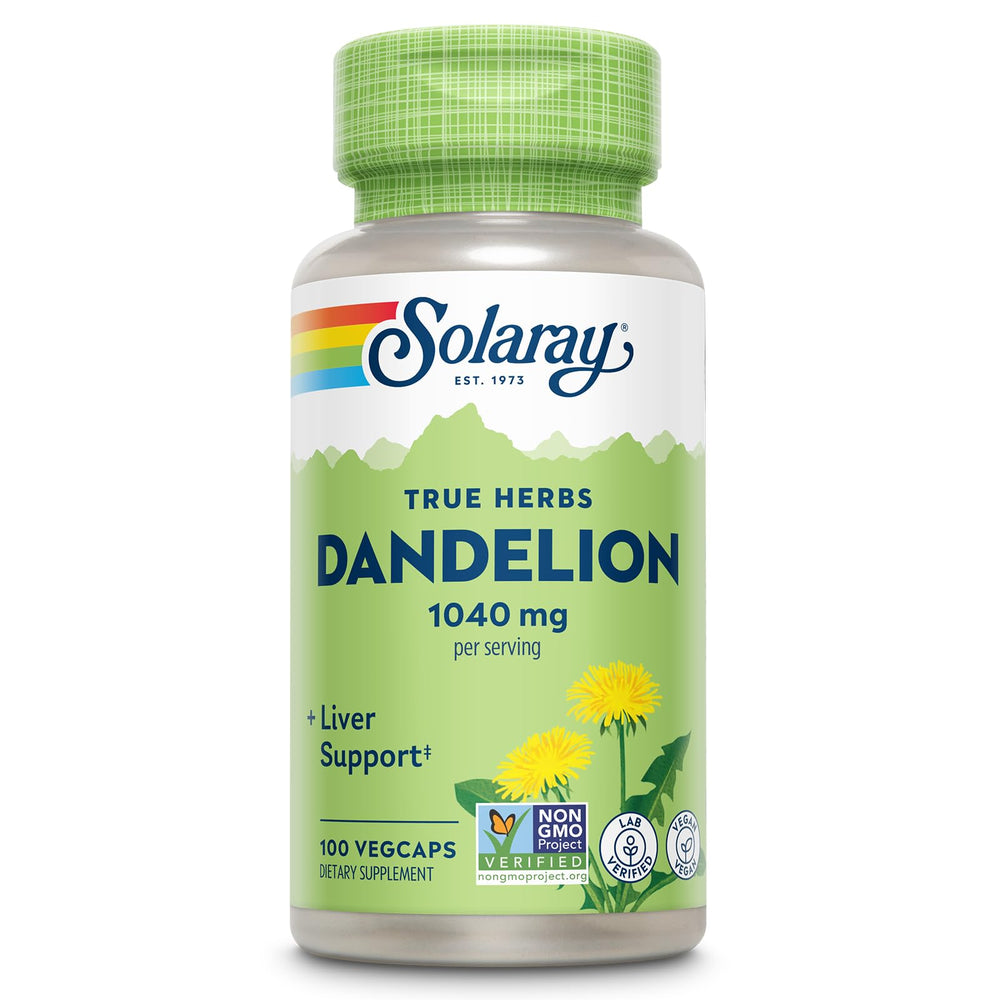 SOLARAY Dandelion Root Supplement bottle showing 1,040 mg per serving