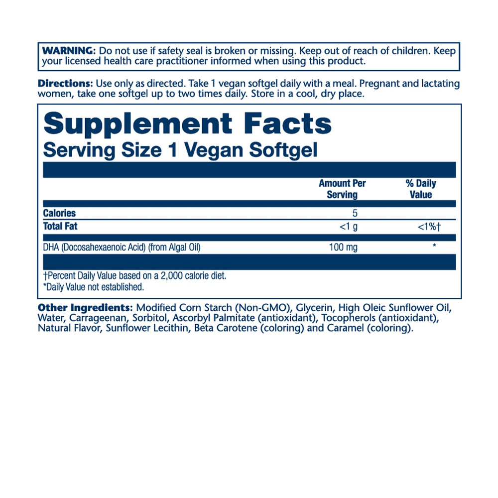 Close-up of Solaray DHA 100 mg softgel capsule